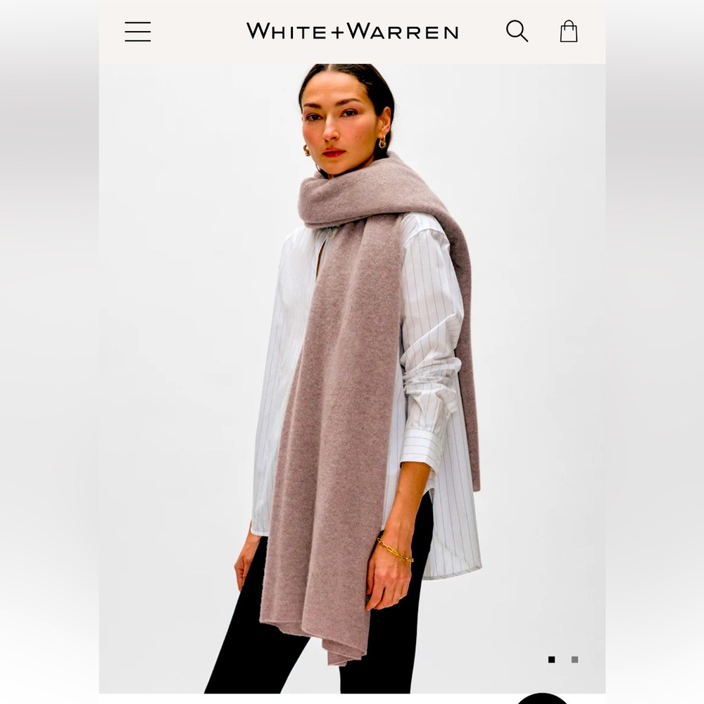White + Warren cashmere travel wrap, mauve color